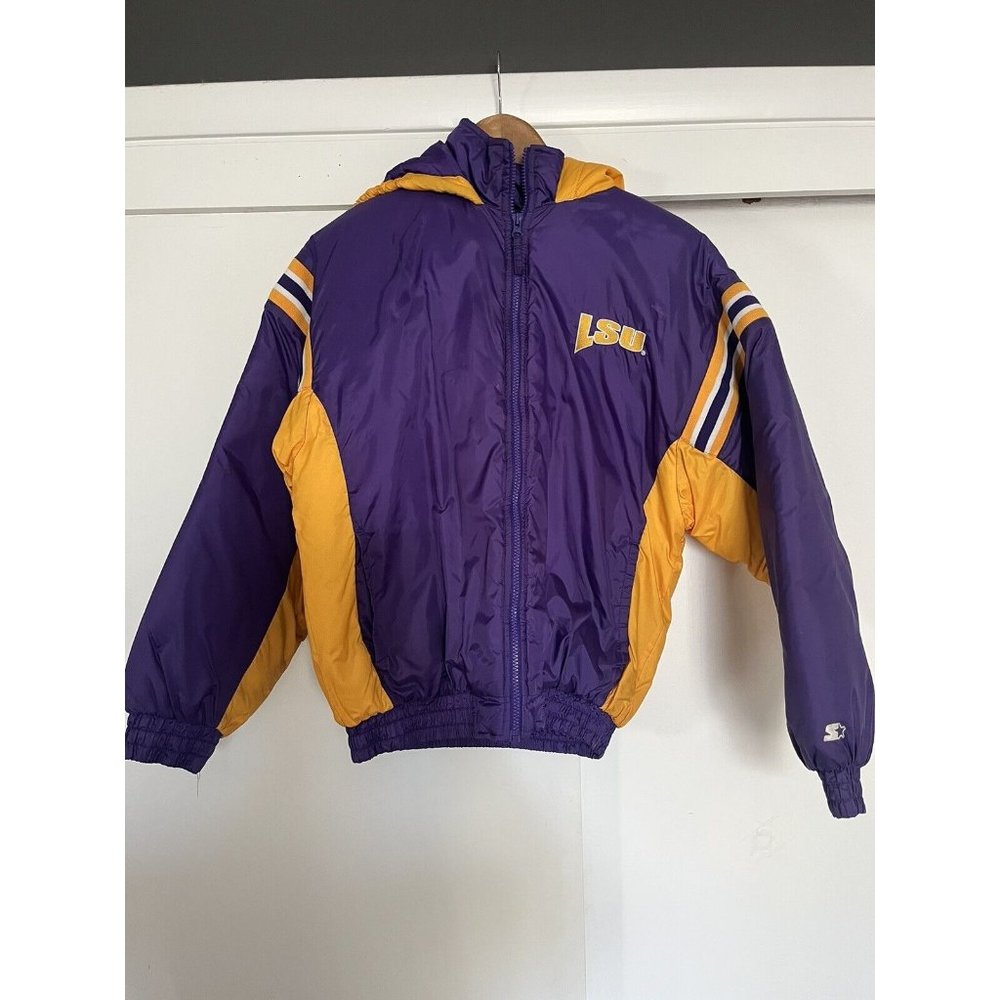 Vintage 2000s LSU Tiger Full Zip Puffer Starter Jacket - Boys Size L (16-18)